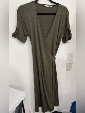 GAP Olive Green Wrap Maxi Dress